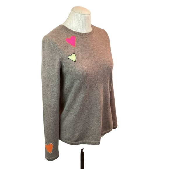 LXT Lisa & Todd Sweater Cashmere Heart Pattern Crew Neck Sweater Womens XS - Picture 6 of 15